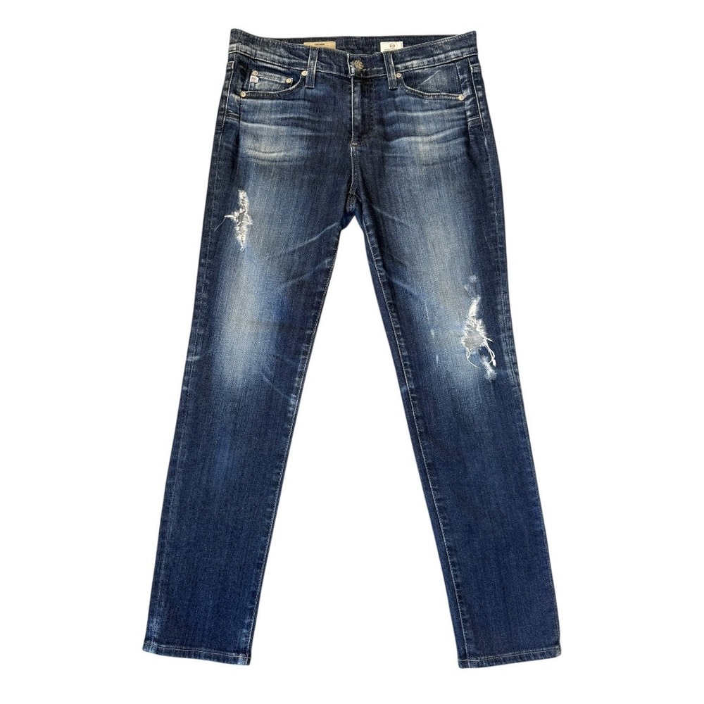 AG Adriano Goldschmied The Beau Slouchy Skinny Jeans Distressed Blue Size 4 27